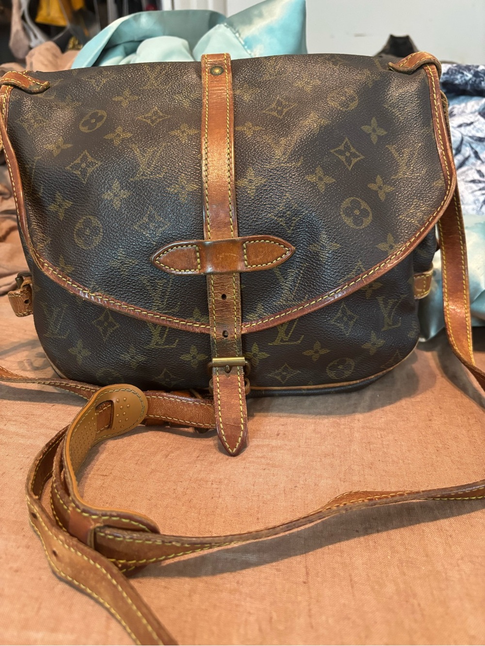 Authentic Vintage Louis Vuitton Monogram Saumur 30 Crossbody Bag-AS IS